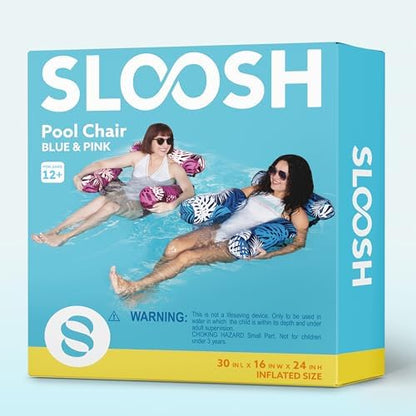 SLOOSH Inflatable Pool Floats Adult,2 Packs Floating Lounge Chairs,Blow up Pool Noodles for Adult Heavy Duty,Floating Chair for Party Summer Water Beach Lake Fun