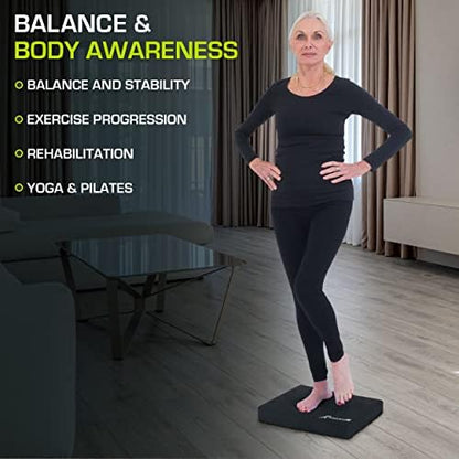 ProsourceFit Exercise Balance Pad – Non-Slip Cushioned Foam Mat & Knee Pad for Fitness and Stability Training, Yoga, Physical Therapy