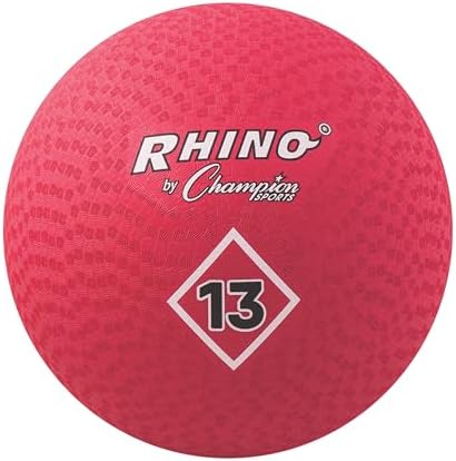Champion Sports Playground Ball – High-Bounce 2-Ply Construction, Durable Red Ball for Throwing, Catching & Kicking - Multiple Sizes (5", 6", 7", 10", 13", 16")