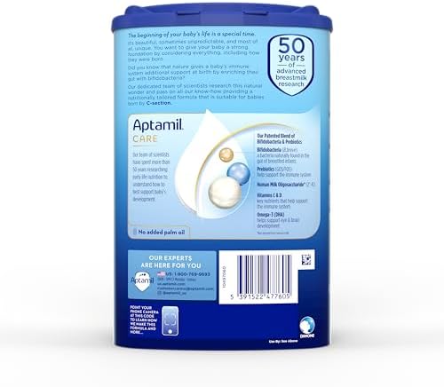 Aptamil Care Stage 2, Milk Based Powder Infant Formula for 6+ Months, Also for C-section born babies, with DHA & ARA, Omega 3 & 6, Prebiotics, Contains No Palm Oil, 28.2 Ounces, Packaging May Vary