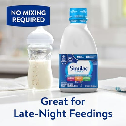 Similac Advance Infant Formula with Iron, Ready-to-Feed Baby Formula, 32-fl-oz Bottle, Pack of 6
