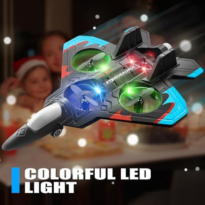 4DRC V32 Foam Remote Control Airplanes RC Planes for Kids Adults 8-16, RC Airplane Fighter Jet with Light, 360° Flip Fighter Jet Toys, Stunt Roll, Airplane Toy Gifts for Kids Boys