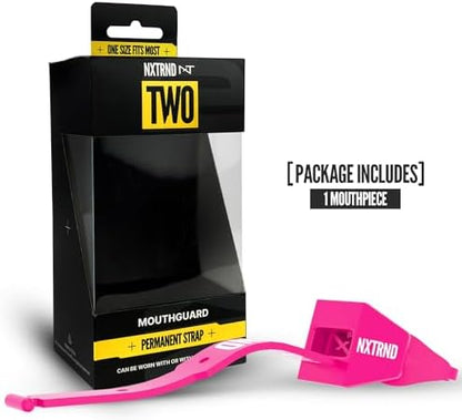Nxtrnd Two Football Mouth Guard, Football Mouthpiece with Strap, Fits Adult & Youth (Pink)