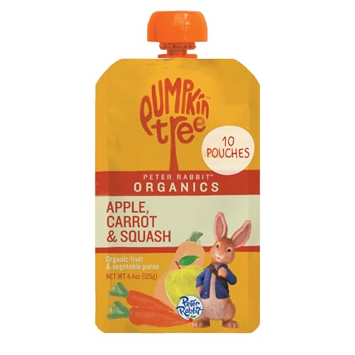 Pumpkin Tree Peter Rabbit Organics Apple, Carrot and Squash Puree, 4.4 Ounce (Pack of 10)