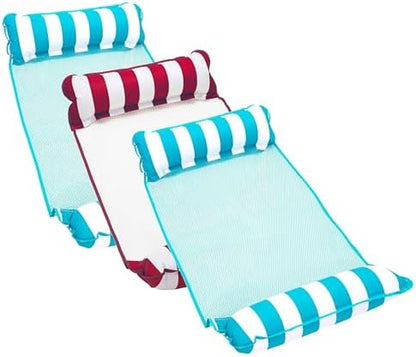 Aqua 4-in-1 Monterey Hammock Pool Float & Water Hammocks, 1-2-3-4 Multipacks – Multiple Colors/Styles – for Adults and Kids Floating