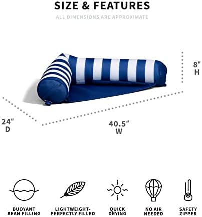 Big Joe Noodle Sling, No Inflation Needed, Pool Float with Armrests, Quick Draining Fabric, Cup Holder