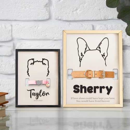 Dog Collar Memorial Frame, Custom Dog Ear Frame Art, Pet Collar Holder, Dog Ear Sign, Pet Bereavement Gifts, Pet Memorial Frame, Dog Lover Gift, Dog Memorial Gifts For Loss Of Dog