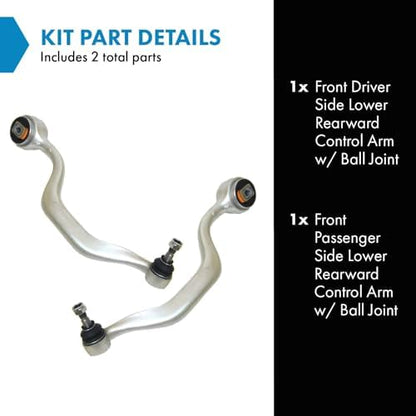 TRQ Front Lower Control Arm with Ball Joint Set Compatible with 1997-2003 BMW 540i 2000-2003 M5
