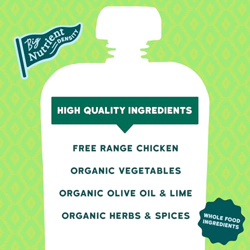 Serenity Kids 6+ Months World Explorers Mexican Chicken Baby Food Pouches - Chicken Mexican Stew - BPA-Free Organic Baby Food Puree with Protein & Veggies - 3.5 Oz, 6 Count