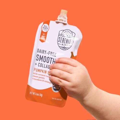 Serenity Kids Organic Pumpkin Spice Protein Smoothie Pouch - USDA Organic - Dairy Free, 3.5 Ounces (Pack Of 12)