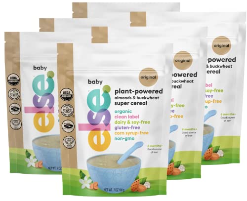 Else Nutrition Baby Cereal Stage 1 for 6 months+, Plant Protein, Organic, Whole foods, Vitamins and Minerals (Original, 6 Pack)