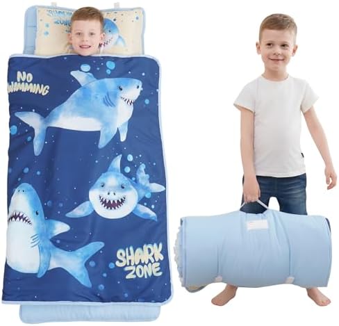 Extra Large Toddler Nap mat by Cokouchyi, Toddler Sleeping Bag with Removable Pillow, Measures 53 x 21 x 1.5 Inches, Sleeping Mat, Ideal for Daycare and Preschool Kindergarten