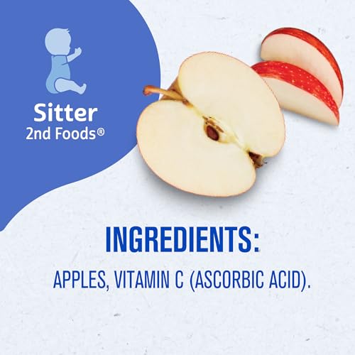 Gerber 2nd Food Baby Food Apple Puree, Natural & Non-GMO, 4 Ounce Tubs, 2-Pack (Pack of 8)