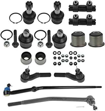 TRQ Front Steering & Suspension Kit Axle Pivot Bushing Ball Joint Radius Arm Bushing Kit Sway Bar Bushing Tie Rod Tie Rod Adjusting Sleeve Compatible with Ford
