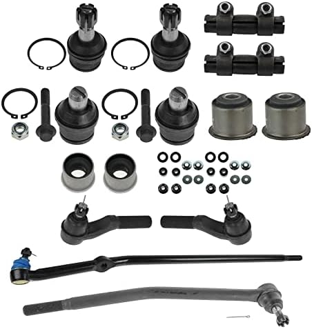 TRQ Front Steering & Suspension Kit Axle Pivot Bushing Ball Joint Radius Arm Bushing Kit Sway Bar Bushing Tie Rod Tie Rod Adjusting Sleeve Compatible with Ford
