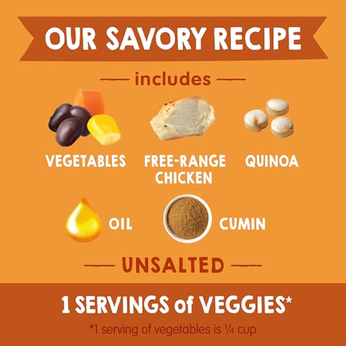 Happy Baby Organics Savory Blends Stage 3 Baby Food Puree, Free Range Chicken, Garden Vegetables & Quinoa Fiesta, 3.5 Ounce (Pack of 16)