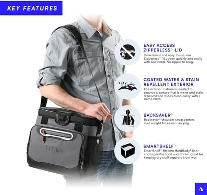 Titan by Arctic Zone 30 Can Zipperless Soft Cooler with HardBody Liner