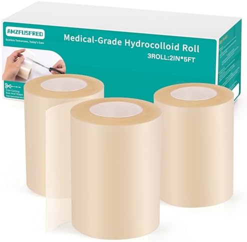 Upadated Hydrocolloid Bandages,2in*5ft Hydrocolloid Roll for Wound Care,Medical-Grade Hydrocolloid Patch Bandages with Self-Adhesive, Flexible & Waterproof DIY Size & Shape (2in*15ft)