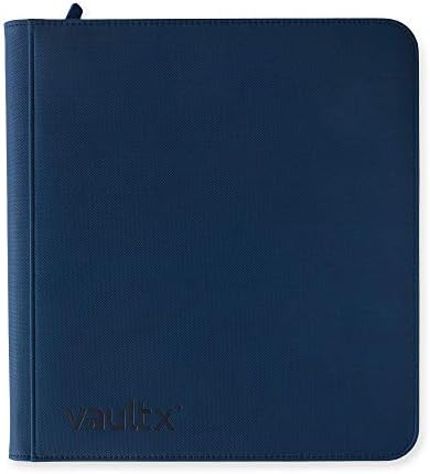 Vault X 12 XL Pocket Trading Card Zip Binder - 624 cards, Premium Exo-Tec Album Material, 26 Side-Loading Pages, Folder for Collectible Card Games, Sports, TCG (Blue)