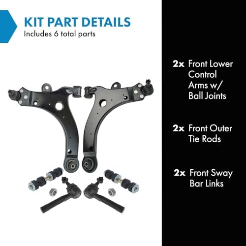 TRQ Front Steering & Suspension Kit Compatible with Front 2004-2013 Chevrolet Impala