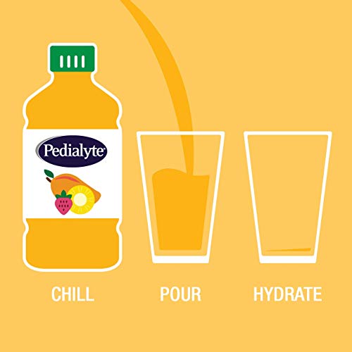 Pedialyte AdvancedCare Electrolyte Solution,1 Liter, 4 Count, with PreActiv Prebiotics, Hydration Drink, Tropical Fruit (Pack of 2)
