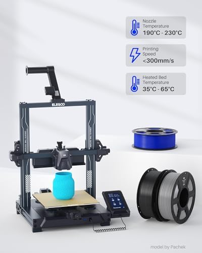 ELEGOO PLA Filament 1.75mm White 2KG, 3D Printer Filament Dimensional Accuracy +/- 0.02mm, 2pcs 1kg Spool(2.2lbs) Fit Most FDM 3D Printers