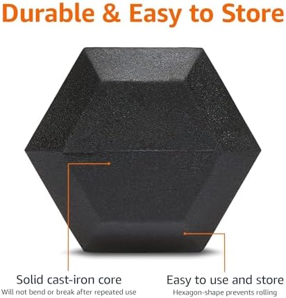 Amazon Basics Rubber Hex Dumbbell Hand Weight