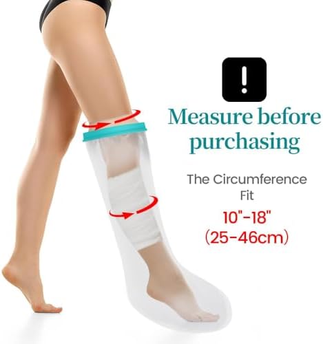 Cast Covers for Shower Leg, Waterproof Cast Cover for Showering/Swimming, Cast Protector for Shower Leg Adult, Water Proof Shower Boots for Foot after Surgery, Knee, Ankle, Boot (Diameter-7.9")