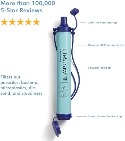 LifeStraw Personal Water Filter for Hiking, Camping, Travel, and Emergency Preparedness