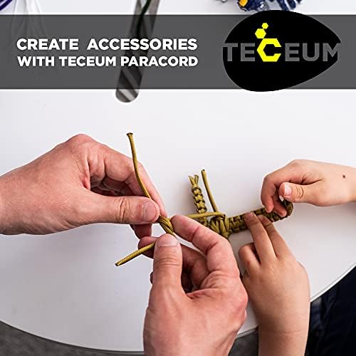 TECEUM 5/32" Paracord Rope 1000 – 1000ft / 200ft / 100ft / 50ft – Tactical Parachute Cord 4mm – 45+ Colors – Nylon String for Survival & Camping Gear – Stripe Cord for Survival – Utility Rope