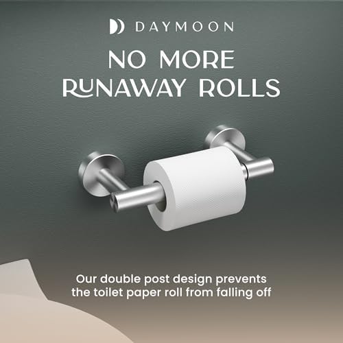 Day Moon™ Brushed Nickel Toilet Paper Holder - Wall Mount Modern Roll Holder for Bathroom