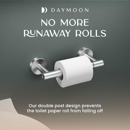 Day Moon™ Brushed Nickel Toilet Paper Holder - Wall Mount Modern Roll Holder for Bathroom