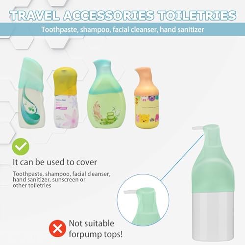 Silicone Bottle Covers Travel Essentials for Women Men, Beach Vacation Essentials, Travel Size Toiletries Accessories, Cruise Ship Essentials 2025, Must Haves, Leak Proofing