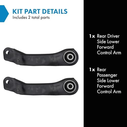 TRQ Rear Lower Control Arm Set Compatible with 2015 Chrysler 200 2014-2015 Jeep Cherokee