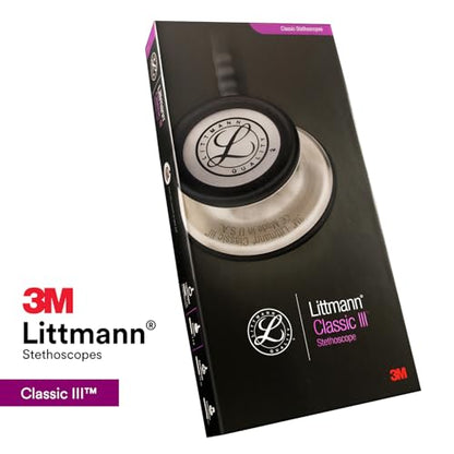 3M Littmann Classic III Monitoring Stethoscope, 5621, More Than 2X as Loud, Weighs Less, Stainless Steel Chestpiece, 27" Grey Tube