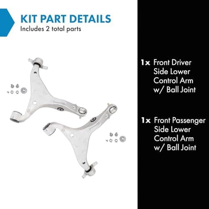 TRQ Front Lower Control Arm with Ball Joint Set Compatible with 2016-2022 Dodge Durango 2016-2021 Jeep Grand Cherokee 2022 Grand Cherokee WK