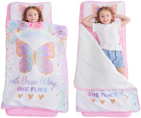 Extra Large Toddler Nap mat by Cokouchyi, Toddler Sleeping Bag with Removable Pillow, Measures 53 x 21 x 1.5 Inches, Sleeping Mat, Ideal for Daycare and Preschool Kindergarten