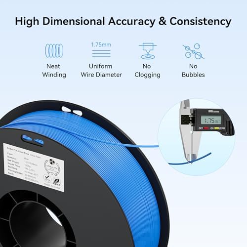 Creality PLA Filament 1.75mm PLA 3D Printer Filament, 2kg Cardboard Spool (4.4lbs), Dimensional Accuracy +/- 0.02mm, Fit Most FDM Printer (Blue & Blue 2-Pack)
