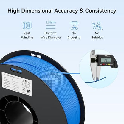 Creality PLA Filament 1.75mm PLA 3D Printer Filament, 2kg Cardboard Spool (4.4lbs), Dimensional Accuracy +/- 0.02mm, Fit Most FDM Printer (Blue & Blue 2-Pack)