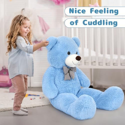 MaoGoLan Giant Teddy Bear Plush Toy - Ultra Soft & Cute Large Stuffed Animal 39 inches, Perfect for Baby Showers, Birthdays, Valentine’s Day Gifts (Kids, Couples, Family),Blue