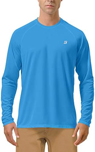 Roadbox Mens UPF 50+ UV Sun Protection Shirts Outdoor Long Sleeve SPF Rash Guard for Fishing Hiking Swimming Running