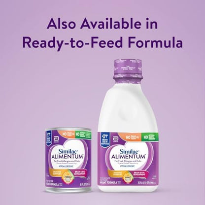 Similac Alimentum With 2'-FL HMO Hypoallergenic Infant Formula, for Food Allergies and Colic Due to Protein Sensitivity, Baby Formula Powder, 12.1-oz Can, Pack of 6