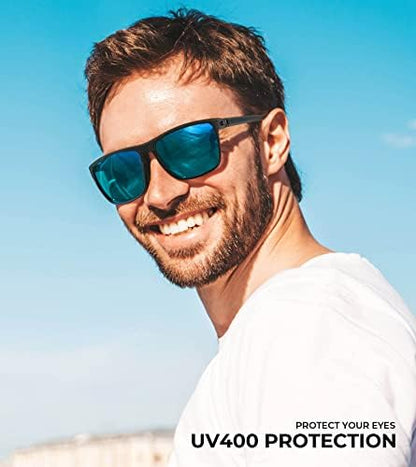 KALIYADI Polarized Sunglasses for Men, Lightweight Sun Glasses with UV Protection for Driving Fishing Golf