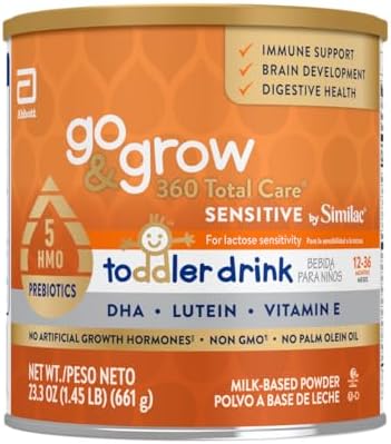 Go & Grow 360 Total Care Sensitive by Similac Toddler Nutritional Drink With 5 HMOs, Powder, 23.3-oz Can
