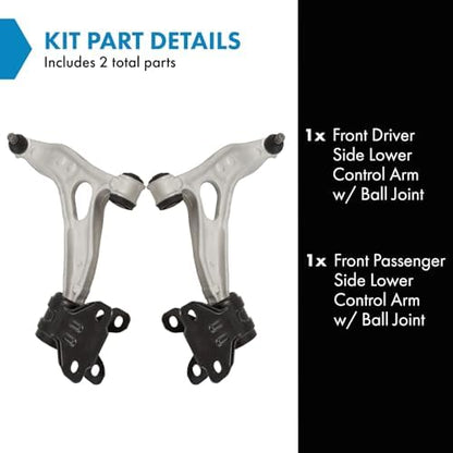 TRQ Front Lower Control Arm with Ball Joint Set Compatible with 2013-2018 Ford C-Max 2012-2018 Focus