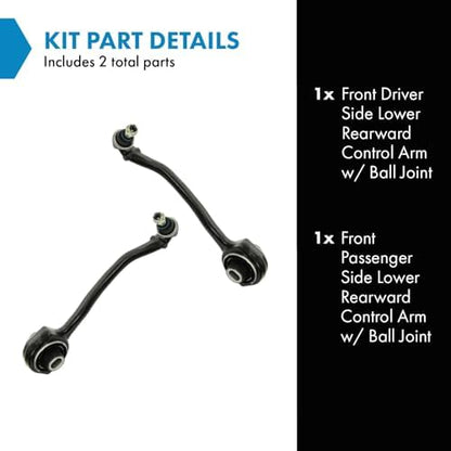 TRQ Front Lower Control Arm with Ball Joint Set Compatible with 01-13 Mercedes-Benz