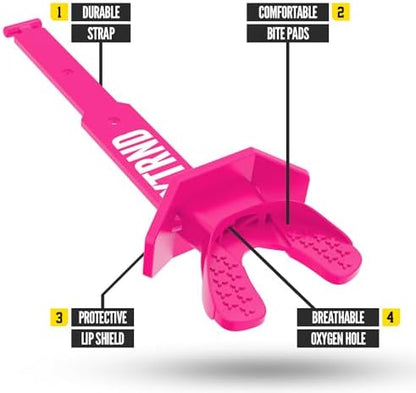 Nxtrnd Two Football Mouth Guard, Football Mouthpiece with Strap, Fits Adult & Youth (Pink)
