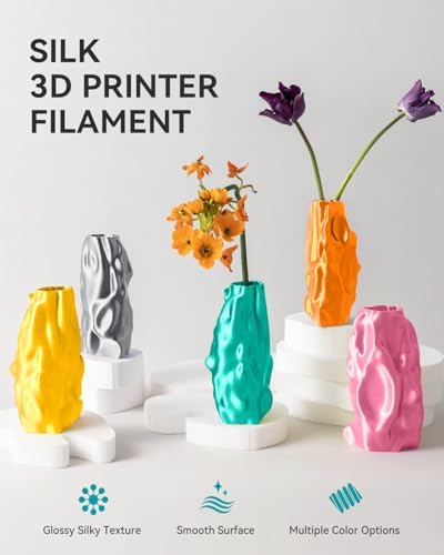 SUNLU 3D Printer Silk Filament,Shiny Silk PLA Filament 1.75mm, Smooth Silky Surface, Great Easy to Print for 3D Printers, Dimensional Accuracy +/- 0.02mm, Silk Red Copper 1KG