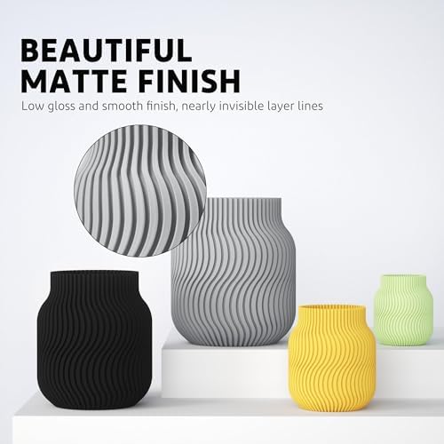 ELEGOO Matte PLA Filament Bundle 4KG, 1.75mm 3D Printer Filament Dimensional Accuracy +/- 0.02mm, 1kg Carboard Spool (2.2lbs) for Most FDM 3D Printers(Black, White, Gray, Beige)