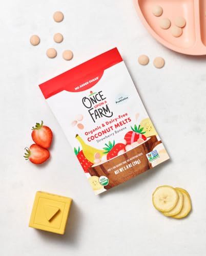 Once Upon A Farm Strawberry Banana Coconut Melts with Probiotics, Organic, Dairy Free, 1 Ounces (Pack Of 8)